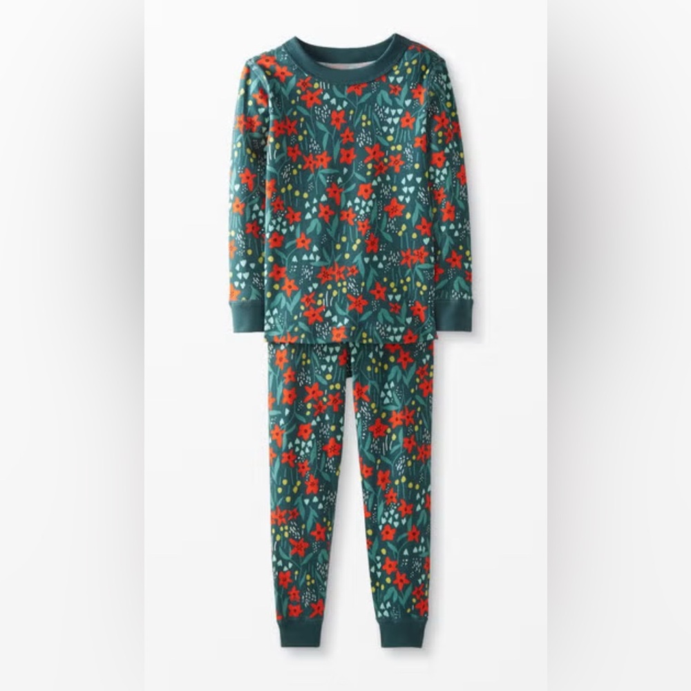 Hanna Andersson Poinsettia Patch Pajamas